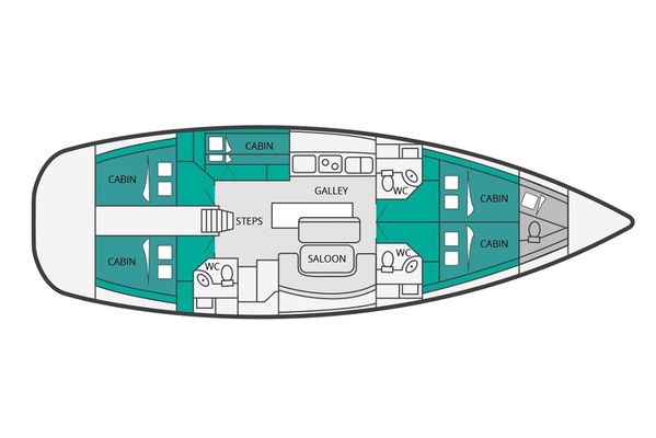 Beneteau Cyclades 50 - Moonbreeze - Medsail-Malta-Malta Charters - Layout