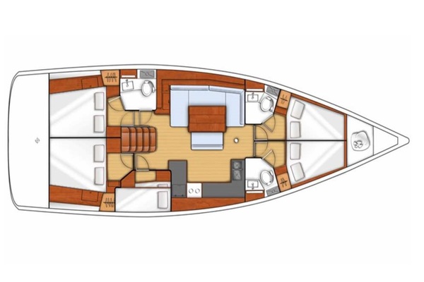 Beneteau Oceanis 48F - Wayward Prince -Medsail-Malta- Malta Charters - Layout