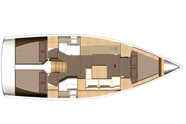 Dufour 382 - medsail- Pleasant Company Malta Charters Layout