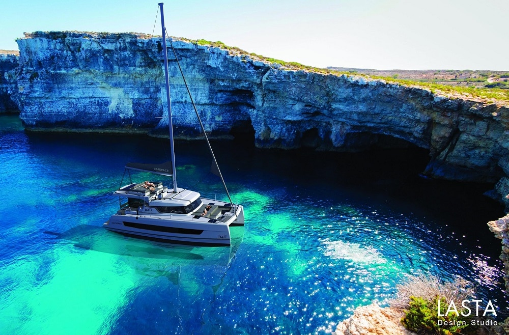 Bali Catspace - 2022 - Malta Charters - On Anchor In A Bay